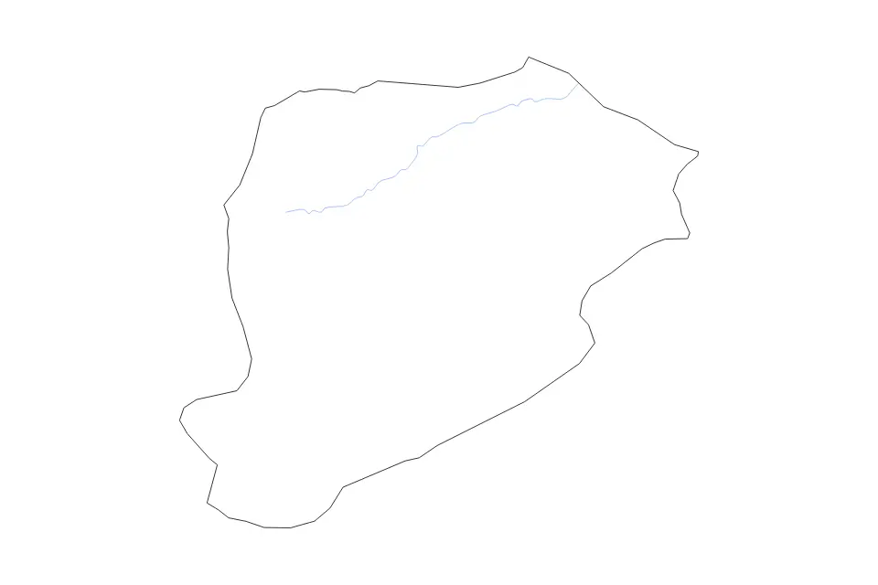 Outline map of Tadla-Azilal, Morocco with subdivision borders and rivers.