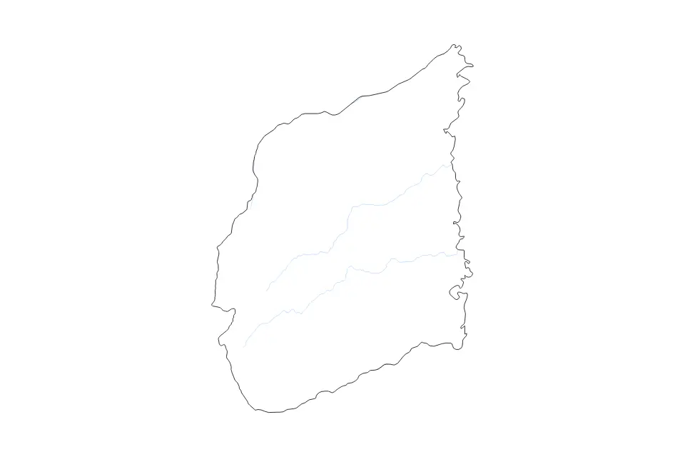 Carte de Cabo Delgado, Mozambique de type contour et rivières pour Afrique, montrant contour et rivières avec des limites nettes.