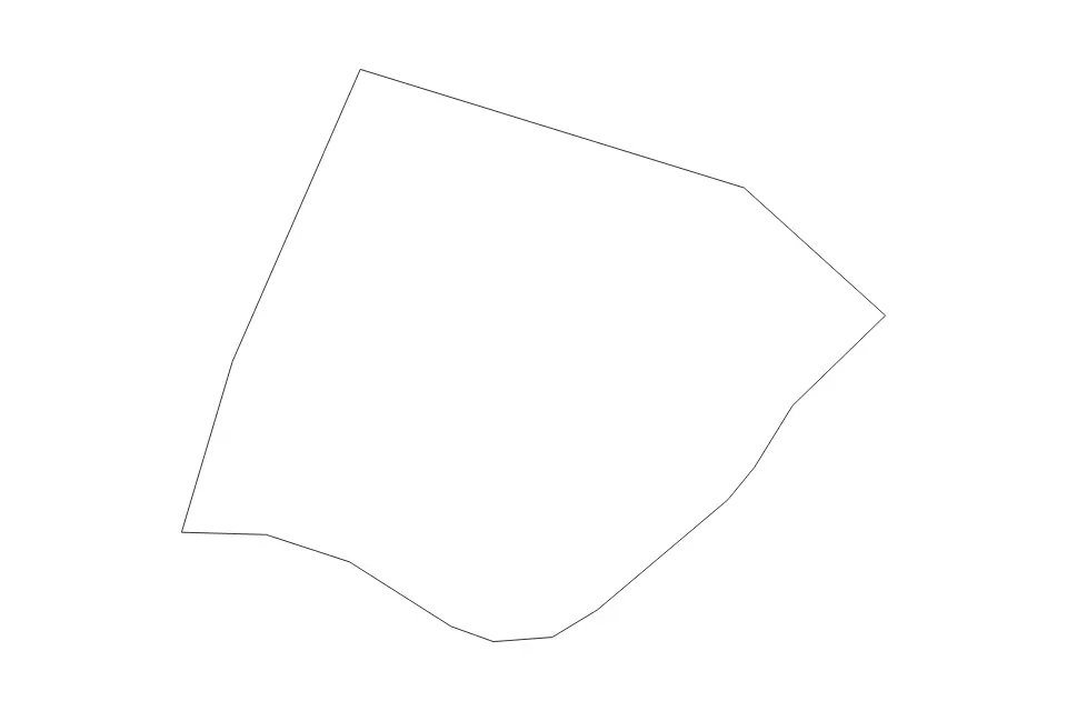 Outline map of Maputo Province (5854), Mozambique with subdivision borders.