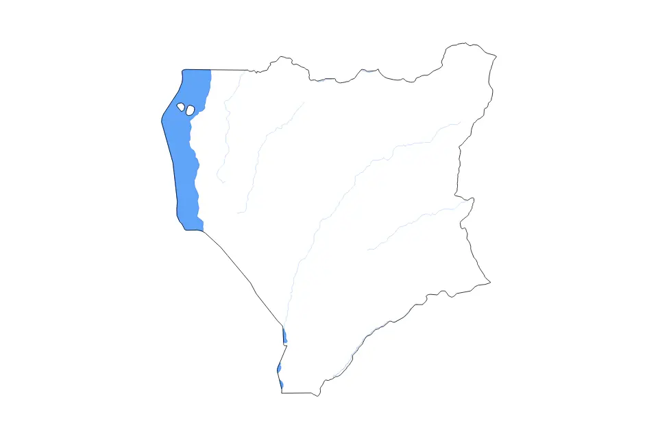 Carte de Niassa, Mozambique de type contour, lacs et rivières pour Afrique, montrant contour, lacs et rivières avec des éléments hydrographiques comme Lago Chiuta, Lake Chilwa et Lake Malawi.