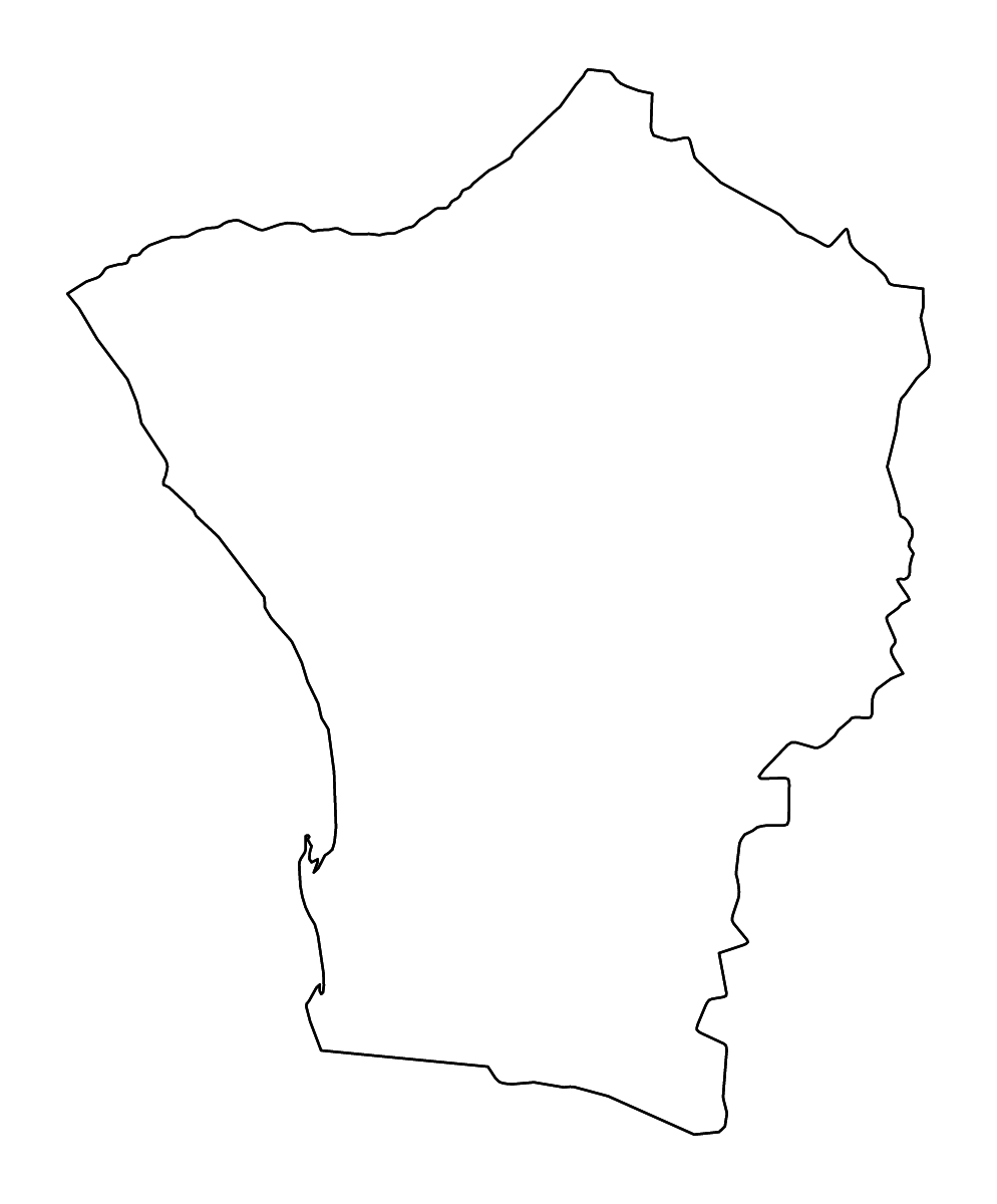 Mapa de contorno de Erongo, Namibia con ríos.