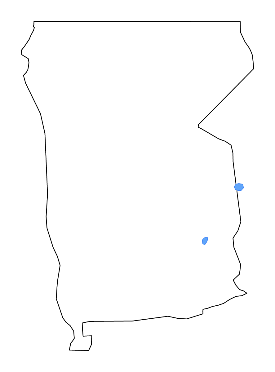 Mapa de contorno de Omusati, Namibia con lagos y ríos.