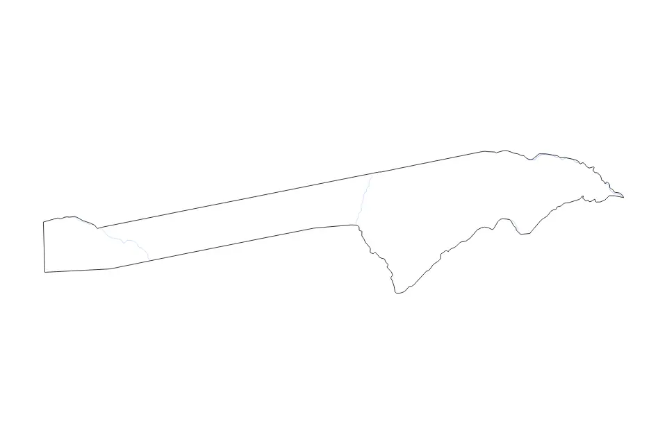 Outline map of Zambezi, Namibia with subdivision borders and rivers.