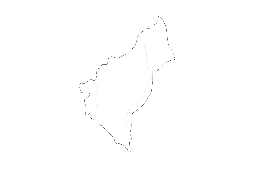 Outline map of Dosso Department, Niger with subdivision borders and rivers.