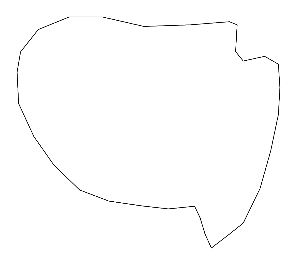 Mapa de contorno de Niamey, Niger con ríos.