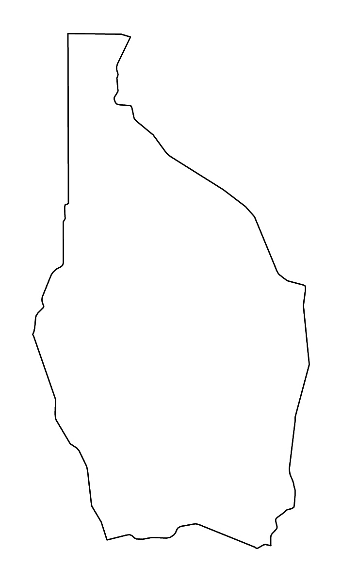 Mapa de contorno de Tahoua, Niger con ríos.