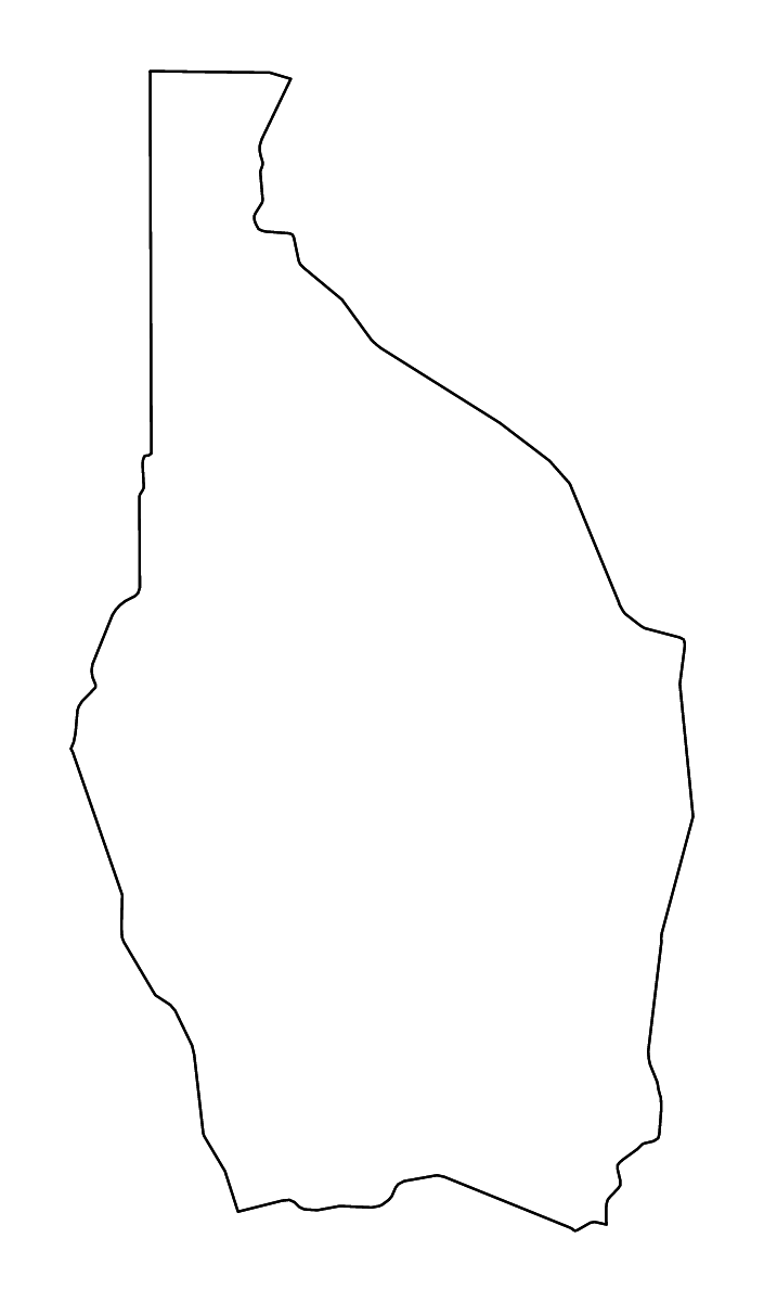Mapa de contorno de Tahoua, Niger con ríos.