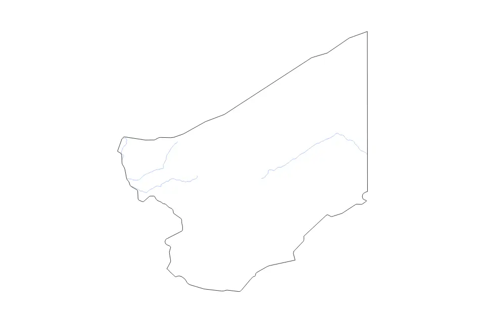 Mapa de Zinder, Niger de tipo contorno y ríos para África, con contorno y ríos con límites limpios.