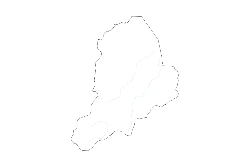 Mapa de Borno State, Nigeria de tipo contorno, subdivisiones y ríos para África, con contorno, subdivisiones y ríos con límites limpios.