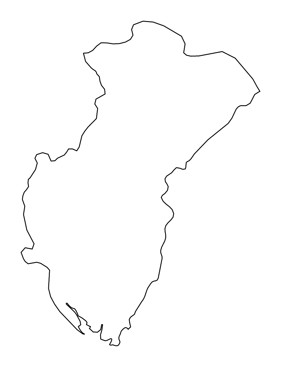 Mapa de contorno de Cross River State, Nigeria con ríos.