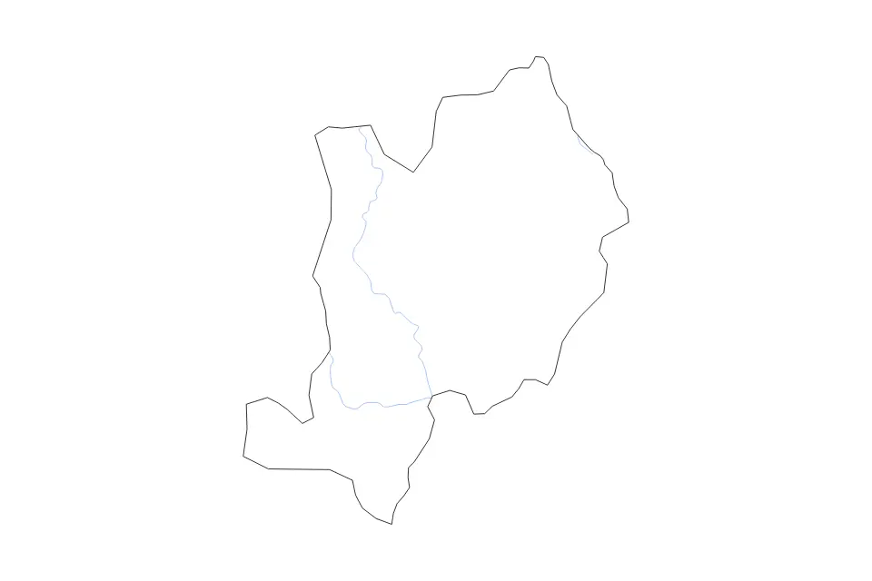 Mapa de Ebonyi State, Nigeria de tipo contorno, subdivisiones y ríos para África, con contorno, subdivisiones y ríos con límites limpios.