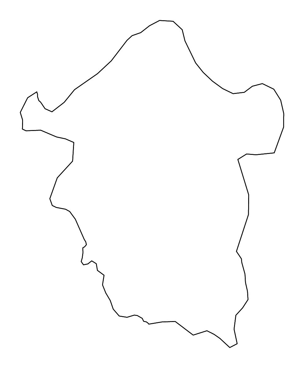 Outline map of Enugu State, Nigeria with rivers.