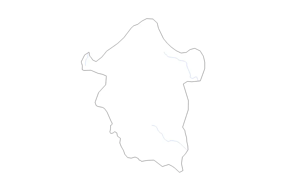 Mapa de Enugu State, Nigeria de tipo contorno, subdivisiones y ríos para África, con contorno, subdivisiones y ríos con límites limpios.