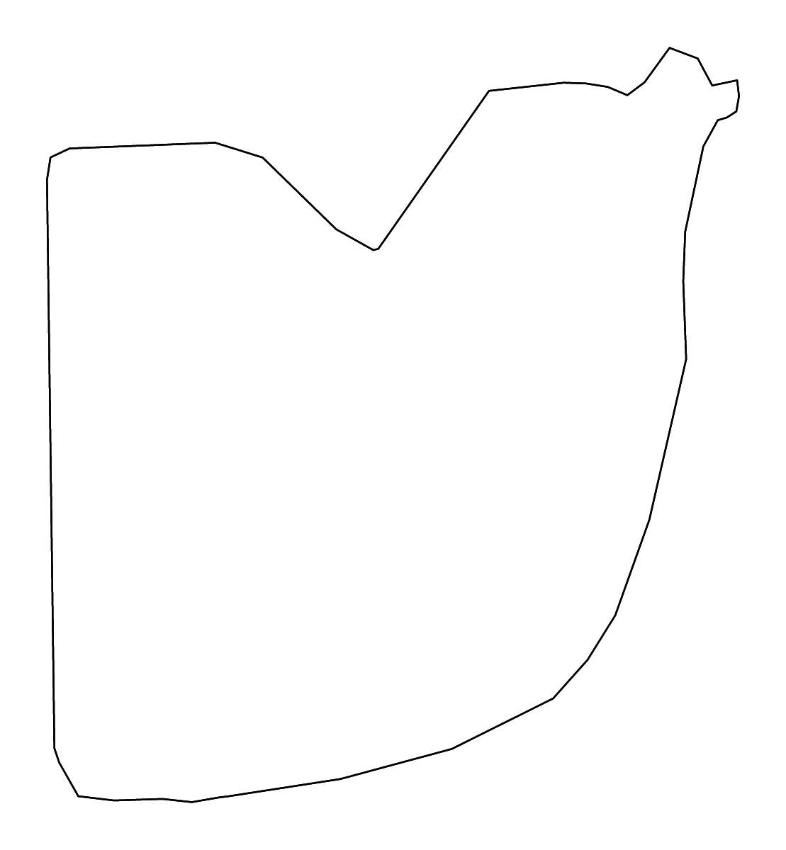 Outline map of Federal Capital Territory, Nigeria with rivers.
