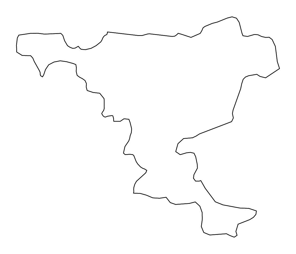 Mapa de contorno de Jigawa State, Nigeria con ríos.