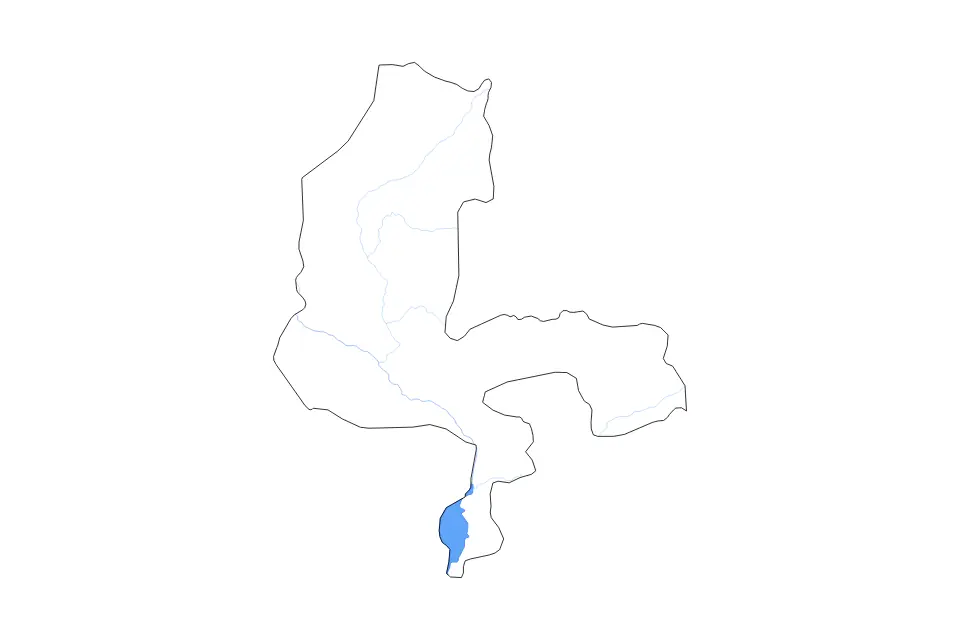 Mapa de Kebbi State, Nigeria de tipo contorno, subdivisiones, lagos y ríos para África, con contorno, subdivisiones, lagos y ríos con elementos de agua como Kainji Reservoir.