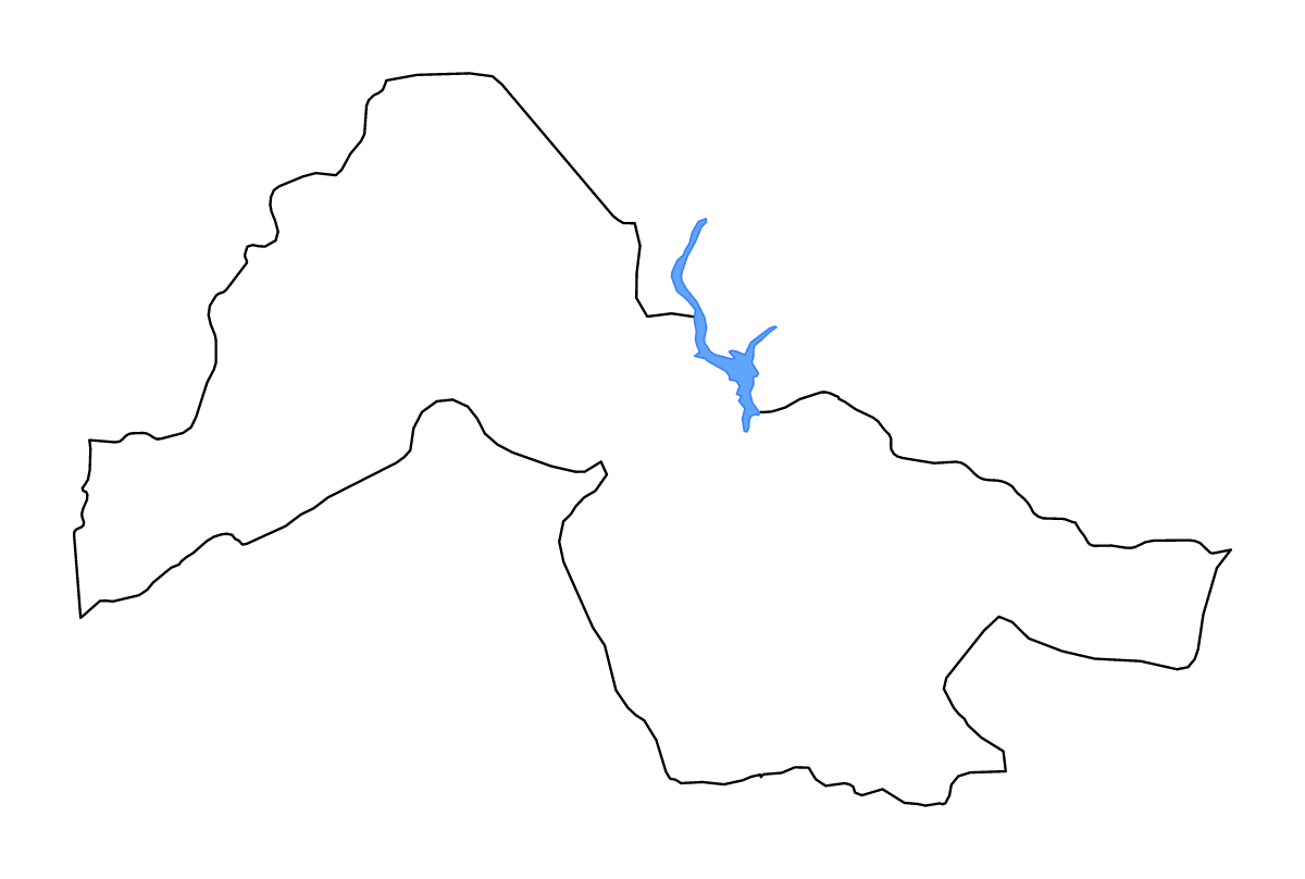 Carte de contour de Kwara State, Nigeria avec lacs et rivières.