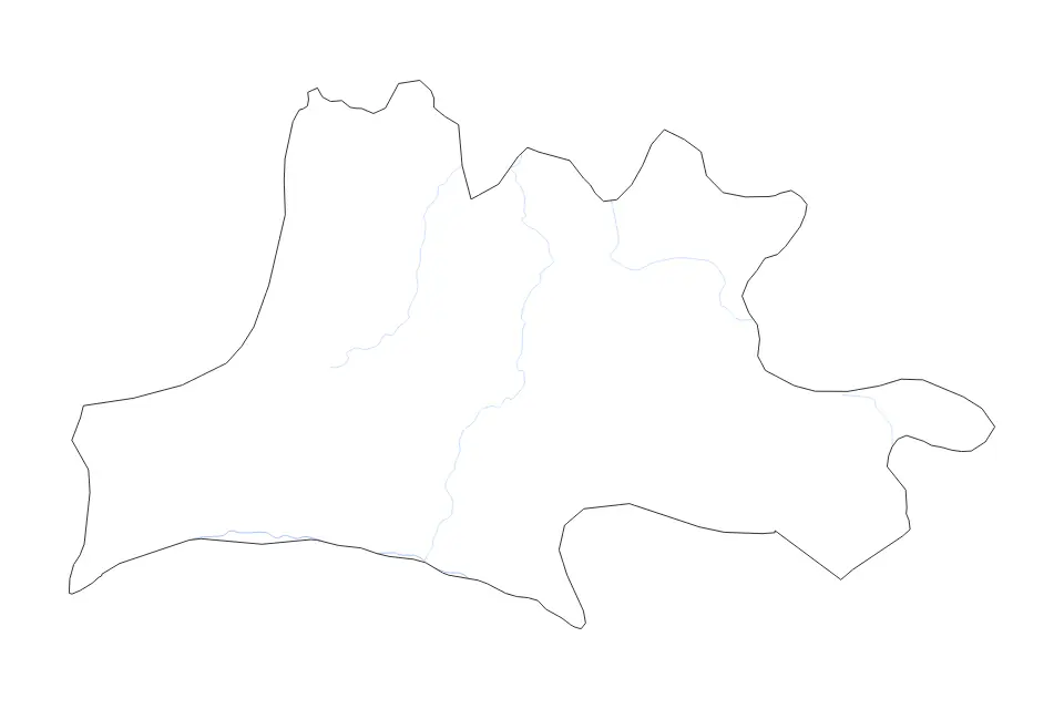 Mapa de Nasarawa State, Nigeria de tipo contorno, subdivisiones y ríos para África, con contorno, subdivisiones y ríos con límites limpios.