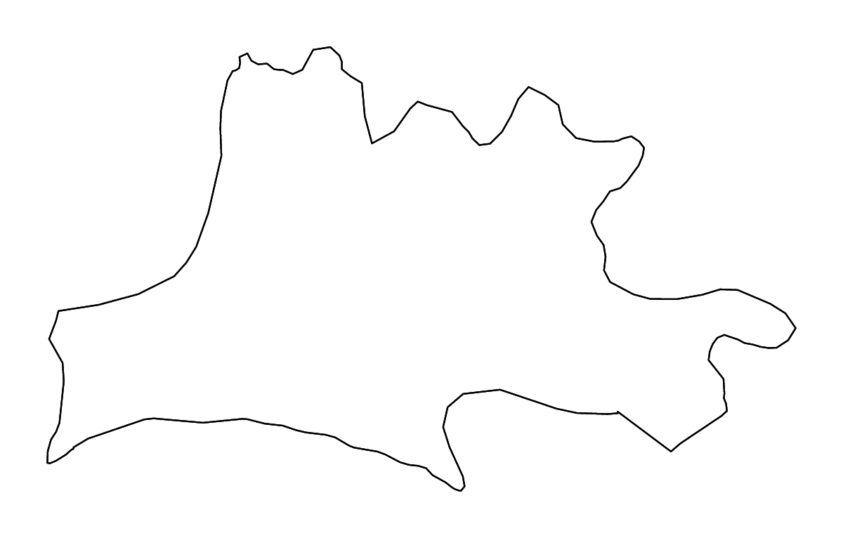 Mapa de contorno de Nasarawa State, Nigeria con ríos.