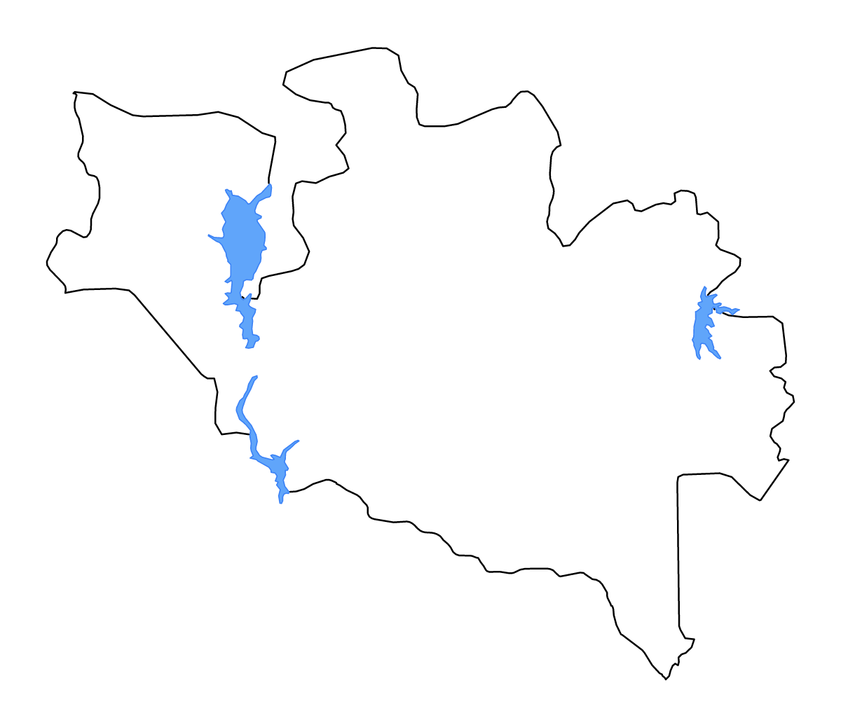 Carte de contour de Niger State, Nigeria avec lacs et rivières.