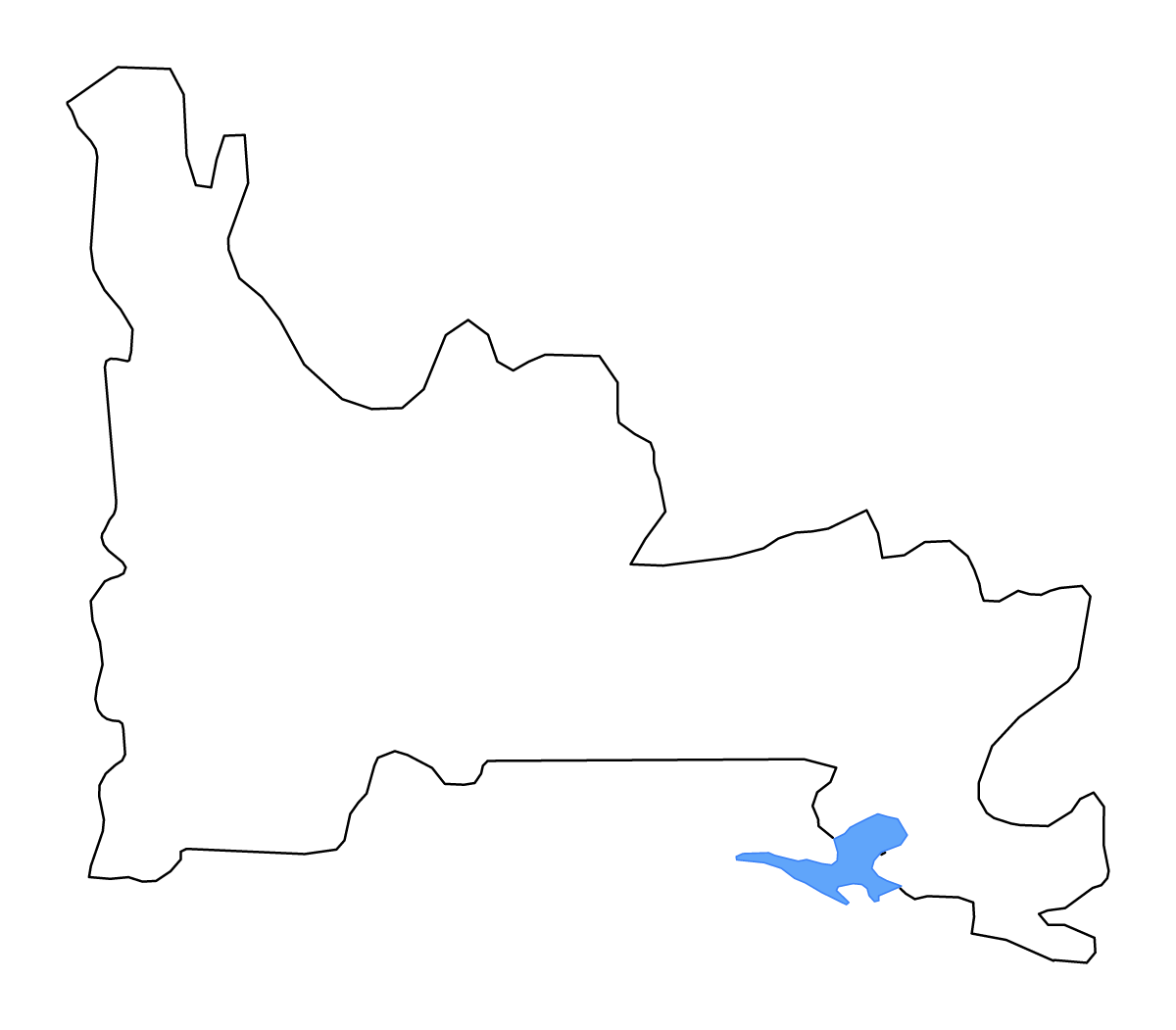 Carte de contour de Ogun State, Nigeria avec lacs et rivières.
