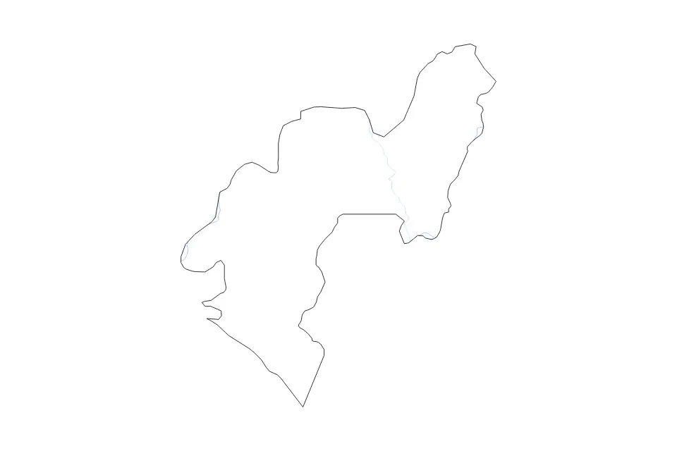 Mapa de Ondo State, Nigeria de tipo contorno, subdivisiones y ríos para África, con contorno, subdivisiones y ríos con límites limpios.