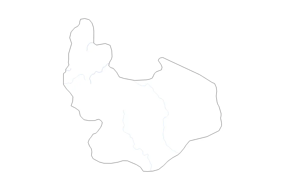 Outline map of Plateau State, Nigeria with subdivision borders and rivers.