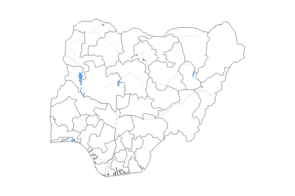 Vista previa del mapa de contorno de Nigeria