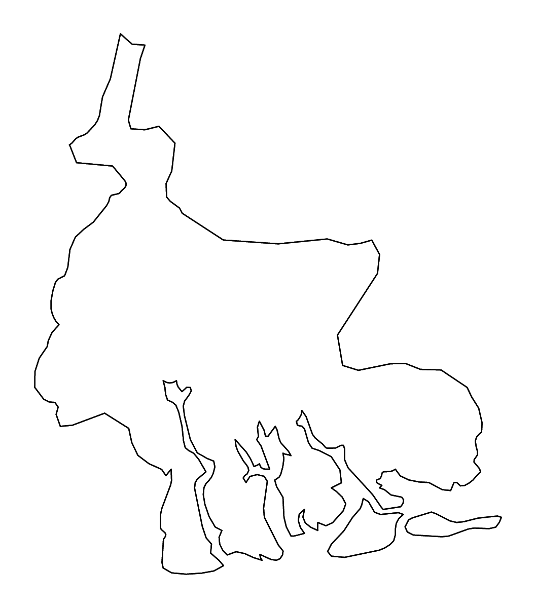Mapa de contorno de Rivers State, Nigeria con ríos.