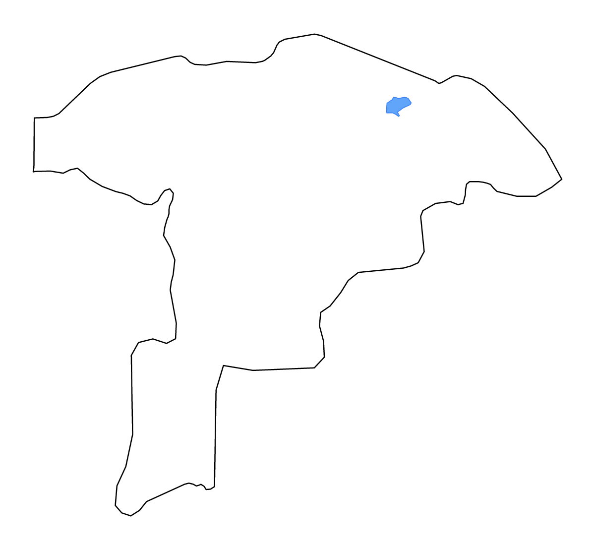 Mapa de contorno de Sokoto State, Nigeria con lagos y ríos.