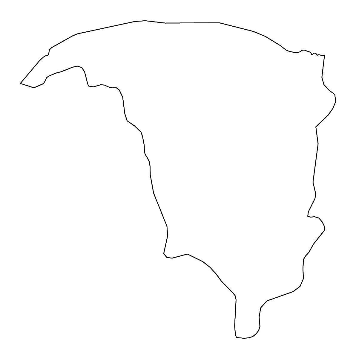 Mapa de contorno de Yobe State, Nigeria con ríos.