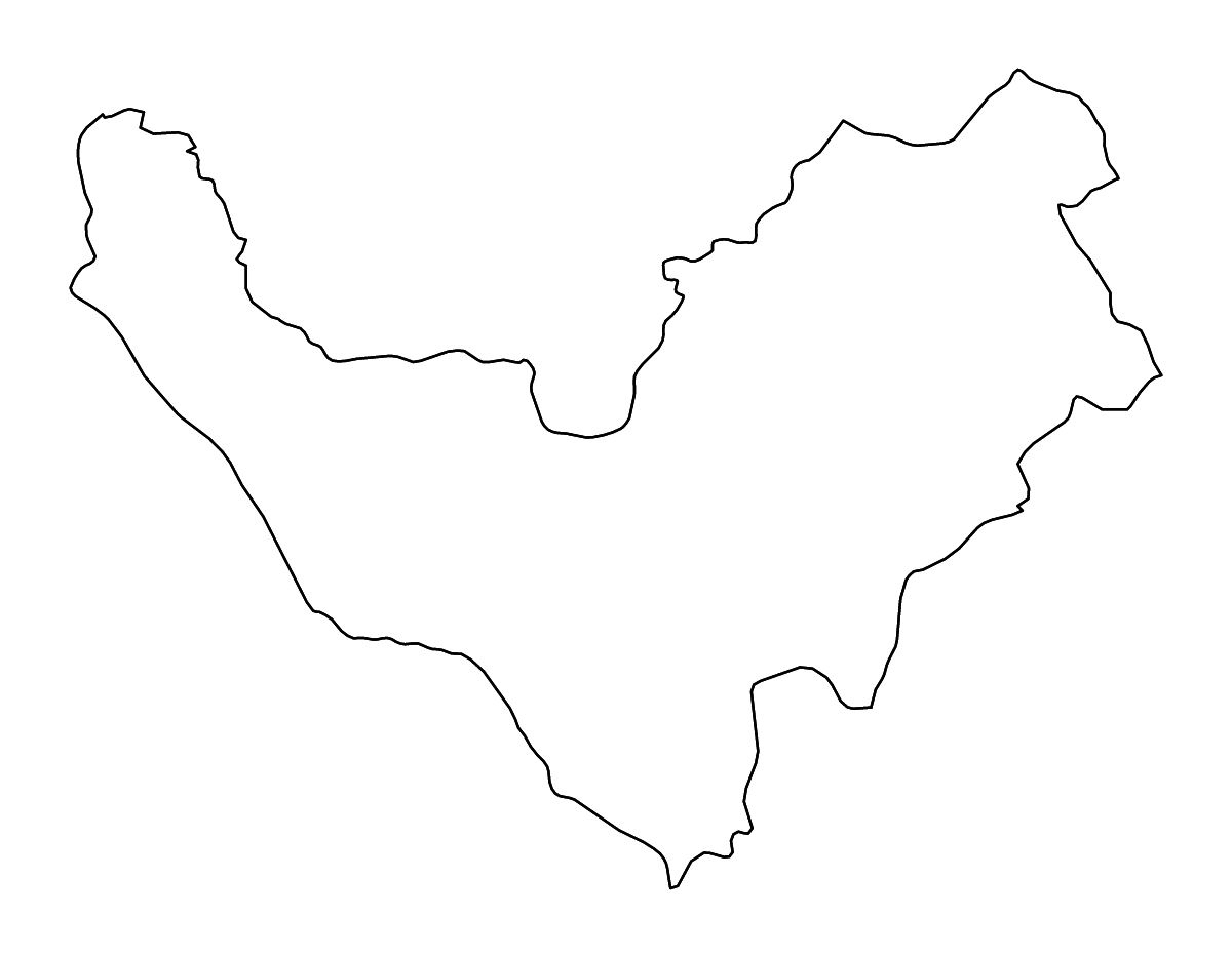 Mapa de contorno de Bouenza, Republic of the Congo con ríos.