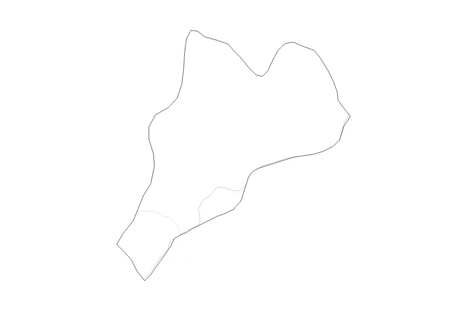 Outline map of Brazzaville, Republic Of The Congo with subdivision borders and rivers.
