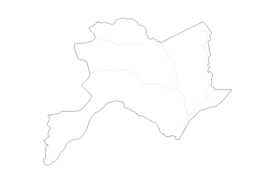 Mapa de Cuvette, Republic Of The Congo de tipo contorno y ríos para África, con contorno y ríos con límites limpios.