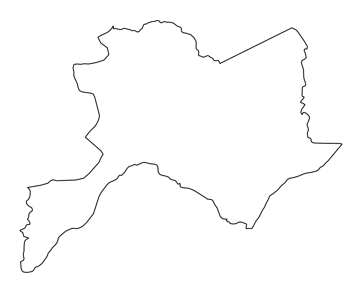 Mapa de contorno de Cuvette, Republic of the Congo con ríos.
