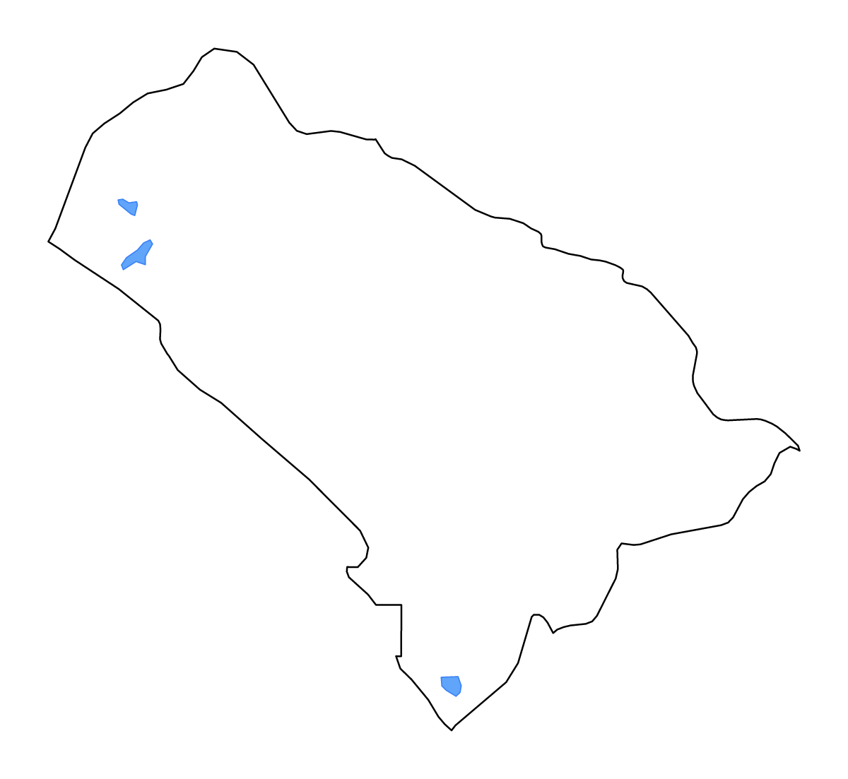 Carte de contour de Kouilou, Republic of the Congo avec lacs et rivières.
