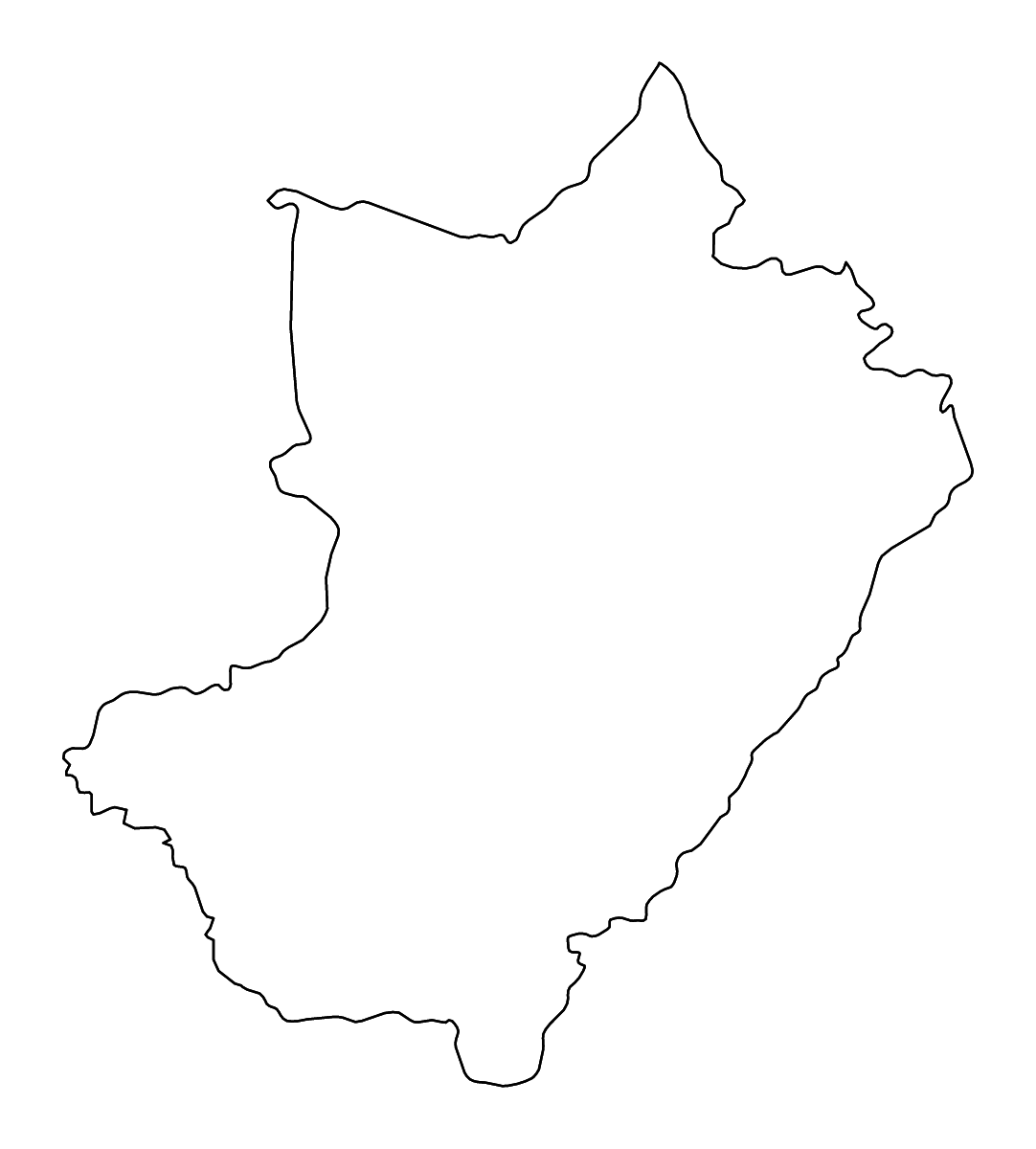 Carte de contour de Lékoumou, Republic of the Congo avec rivières.