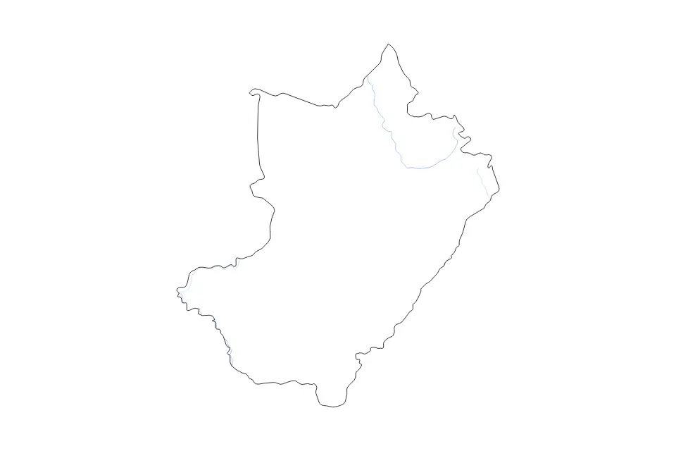 Carte de Lékoumou, Republic Of The Congo de type contour et rivières pour Afrique, montrant contour et rivières avec des limites nettes.
