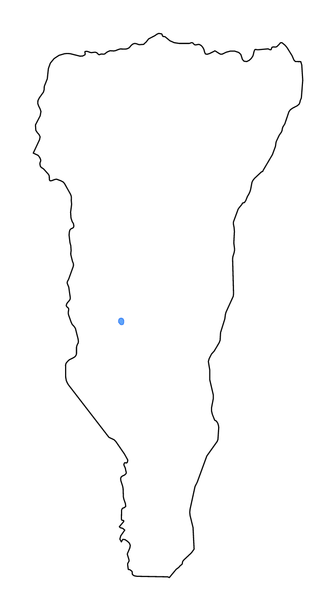 Outline map of Likouala, Republic of the Congo with lakes and rivers.