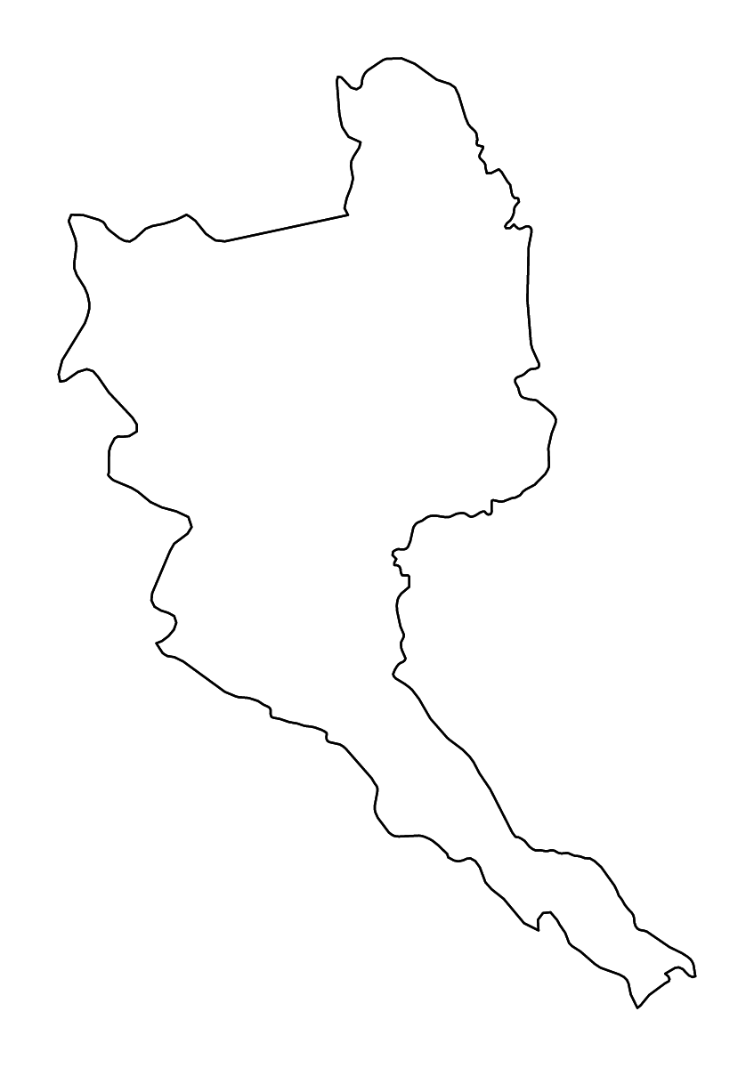 Carte de contour de Niari, Republic of the Congo avec rivières.
