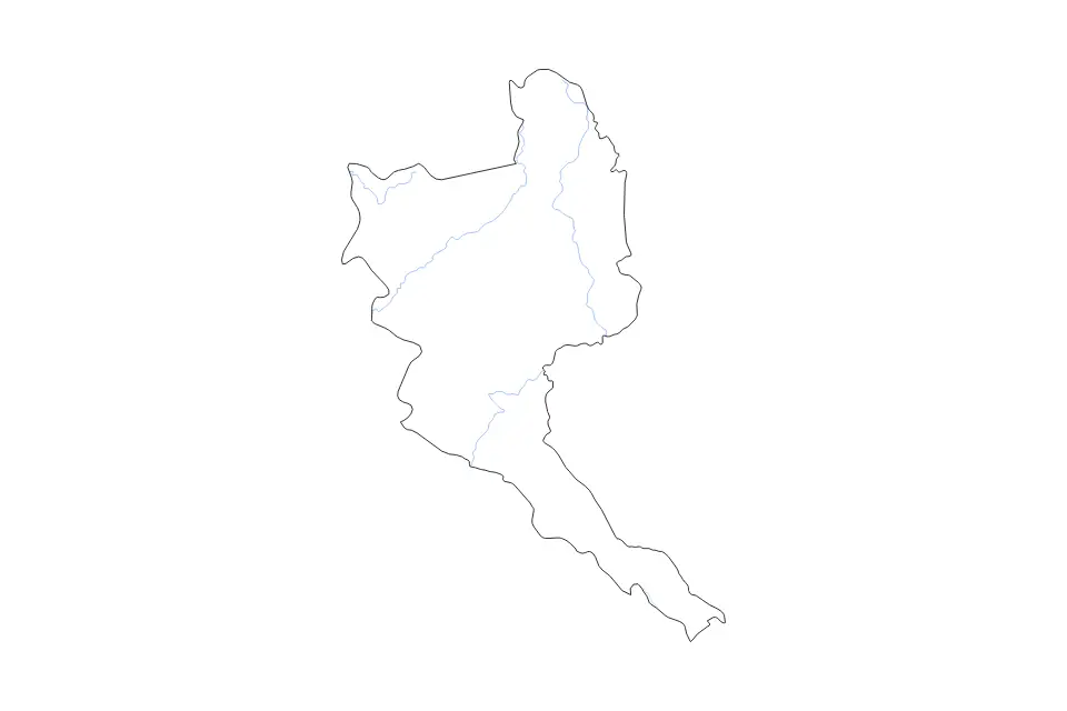 Carte de Niari, Republic Of The Congo de type contour et rivières pour Afrique, montrant contour et rivières avec des limites nettes.