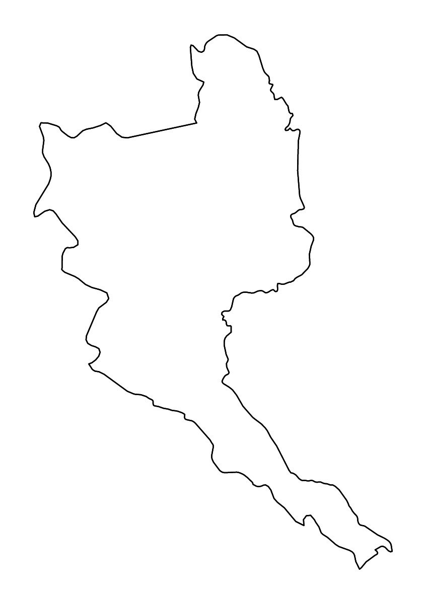 Carte de contour de Niari, Republic of the Congo avec rivières.