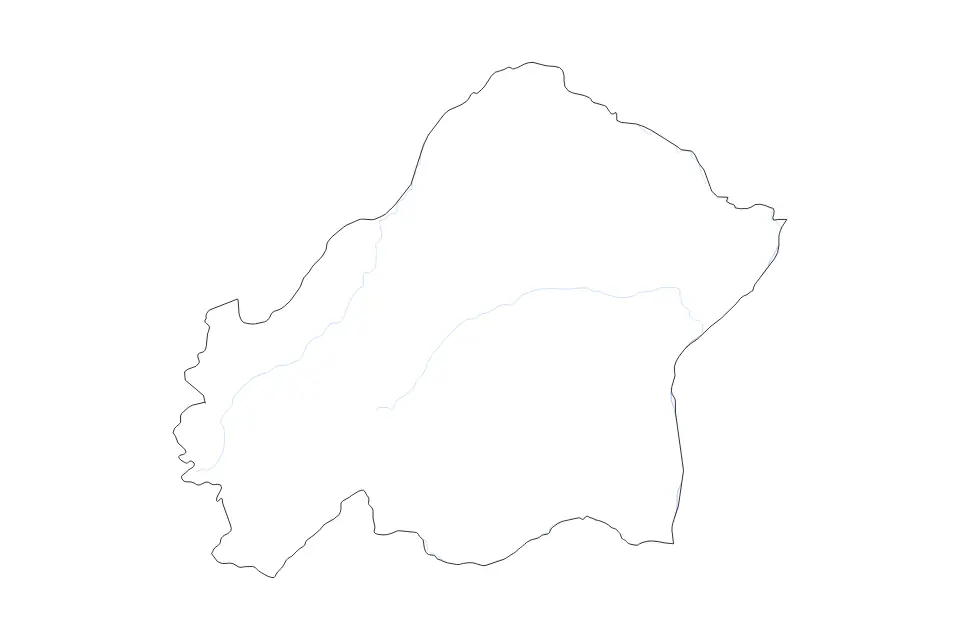 Mapa de Plateaux, Republic Of The Congo de tipo contorno y ríos para África, con contorno y ríos con límites limpios.