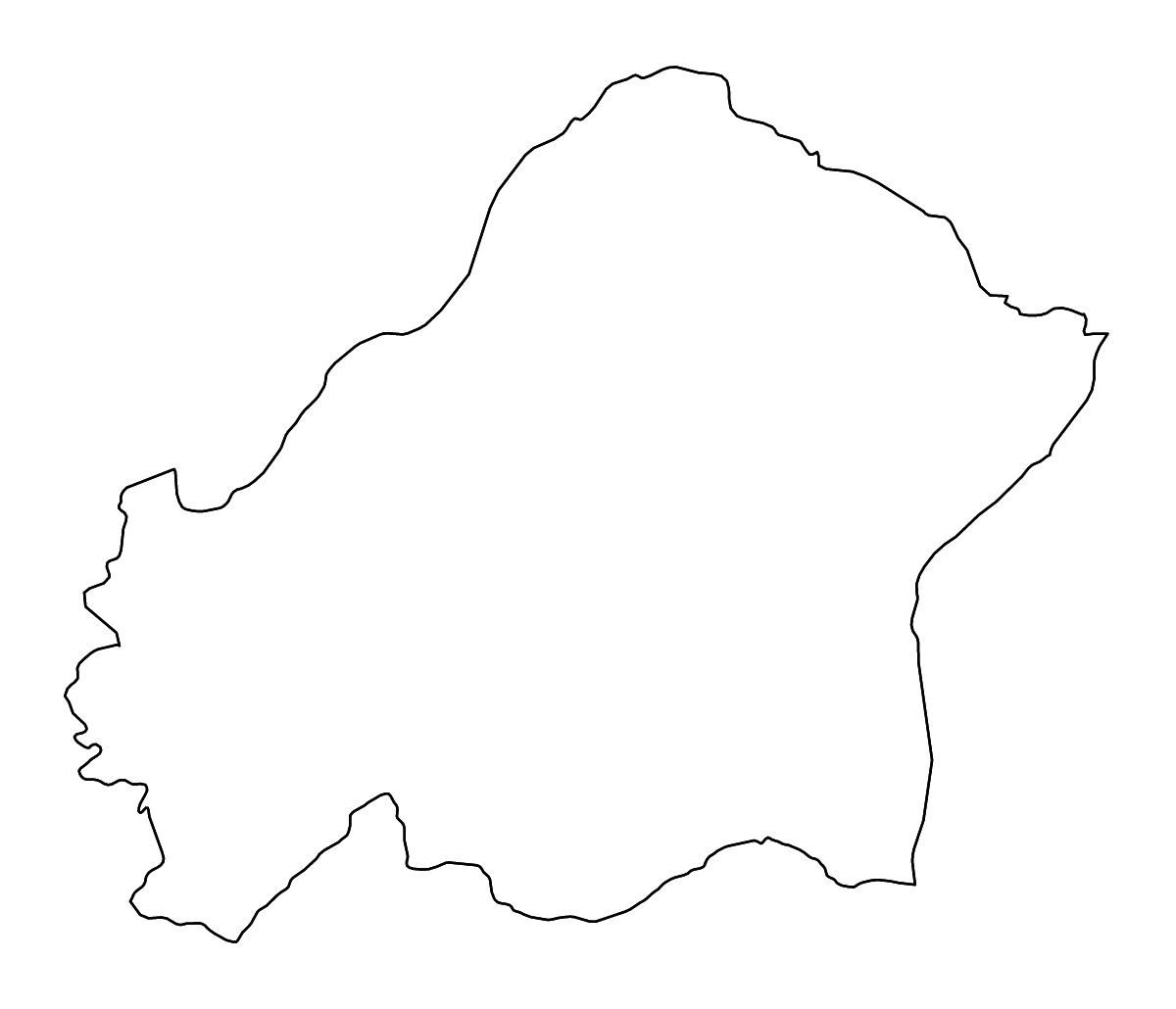 Mapa de contorno de Plateaux, Republic of the Congo con ríos.