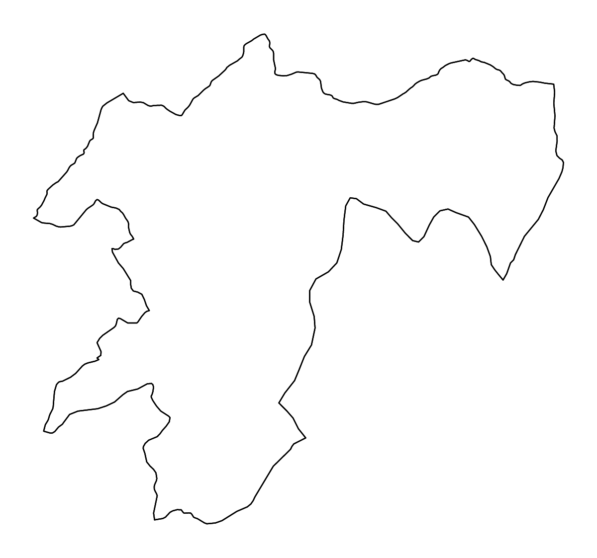 Mapa de contorno de Pool, Republic of the Congo con ríos.