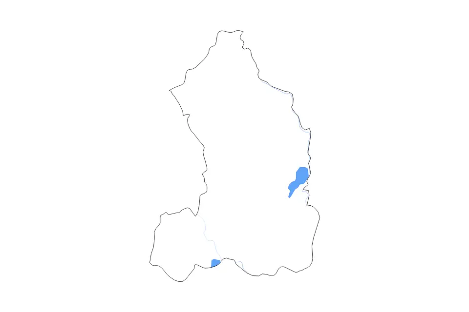 Mapa de Eastern, Rwanda de tipo contorno, lagos y ríos para África, con contorno, lagos y ríos con elementos de agua como Lake Ihema y Lake Rweru.