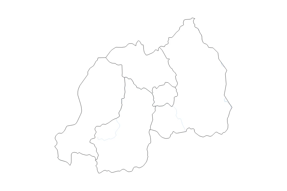 Vista previa del mapa de contorno de Rwanda