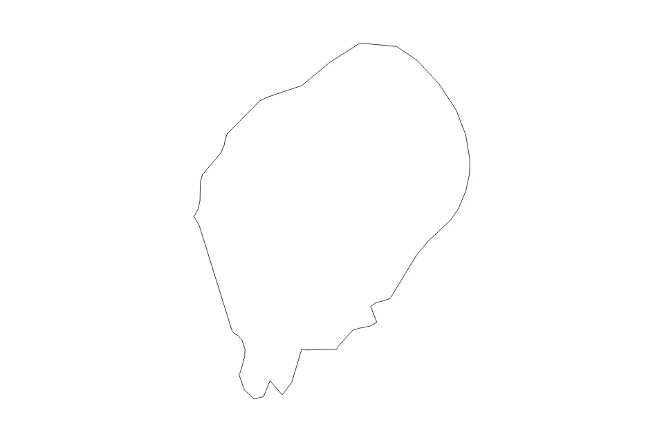 Outline map of São Tomé Administrative Area, Sao Tome And Principe with subdivision borders.