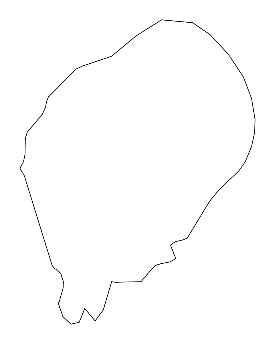 Mapa de contorno de São Tomé, São Tomé and Principe.