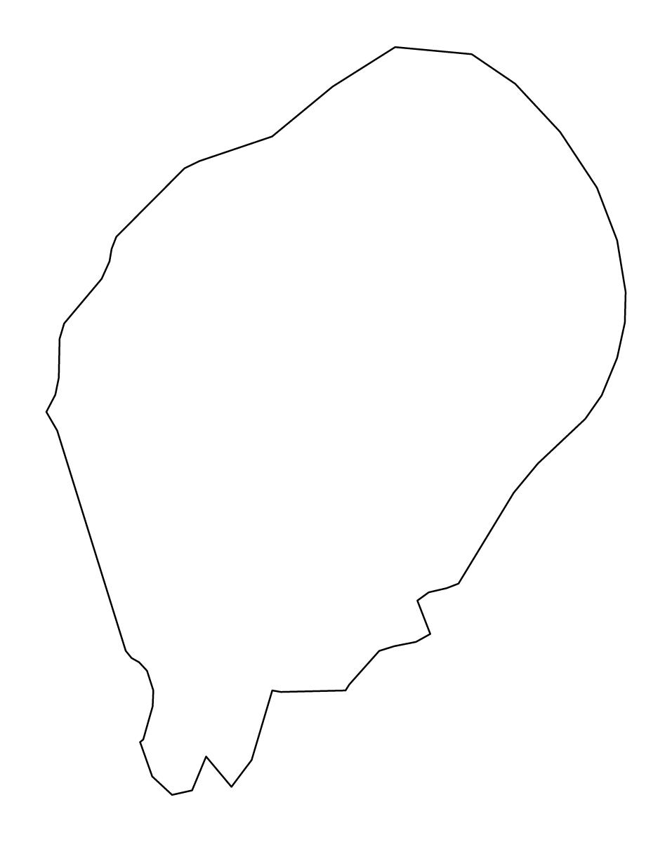 Mapa de contorno de São Tomé, São Tomé and Principe.